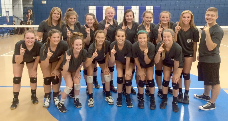 Photo submitted The Siloam Springs junior varsity volleyball players won their bracket at the Licking Summer Volleyball Camp in Branson, Mo.