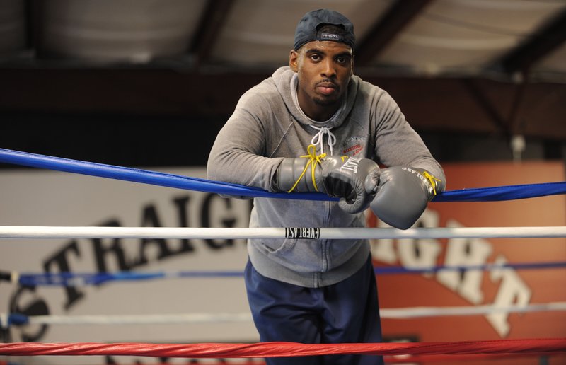 Boxer Kalvin “Hot Sauce” Henderson works out Wednesday at Straightright Boxing and Fitness in Springdale.