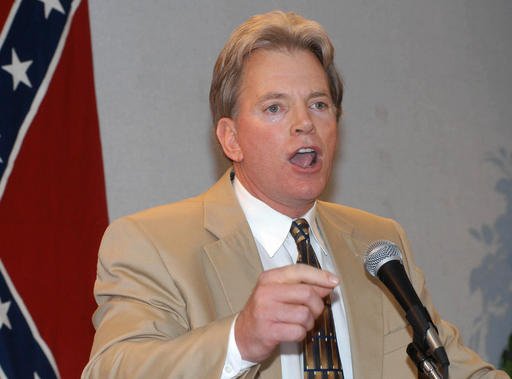 In this May 29, 2004, file photo, former Ku Klux Klan leader David Duke speaks to supporters in Kenner, La. 