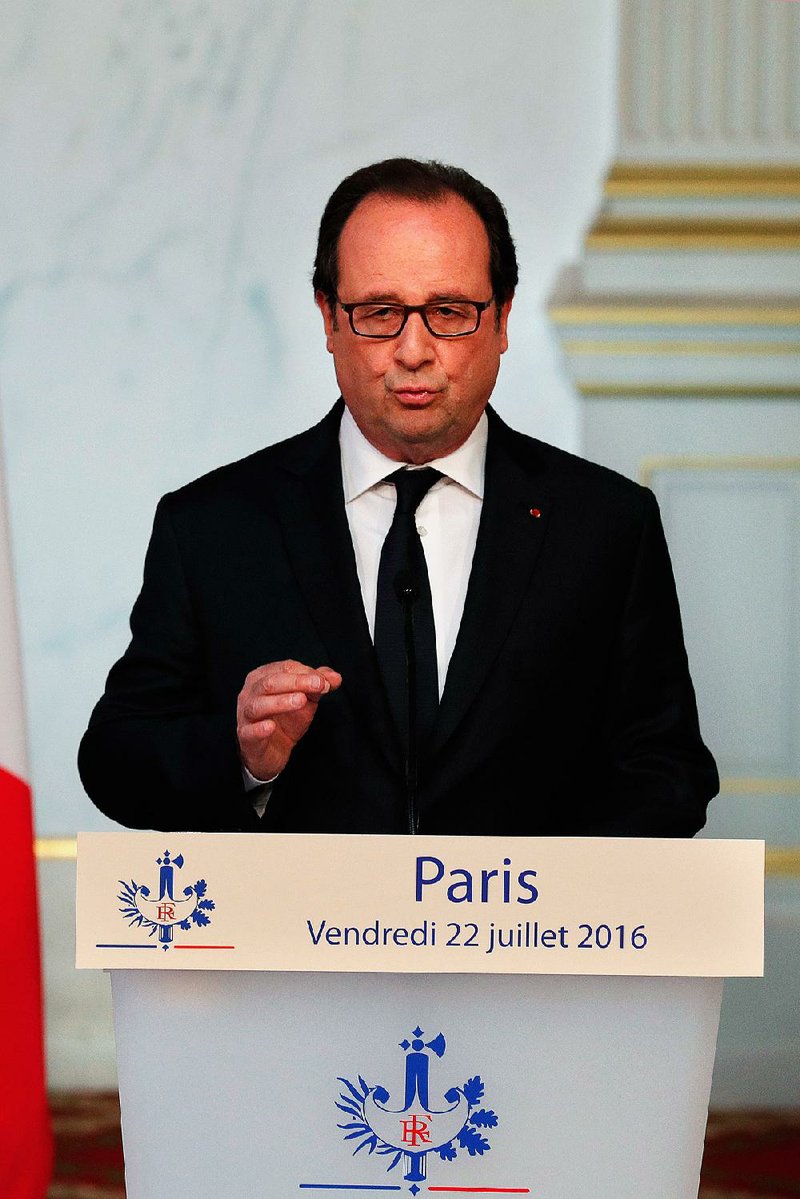 President Francois Hollande said Friday in Paris that Franceis sending more military aid to Iraq but no ground troops.