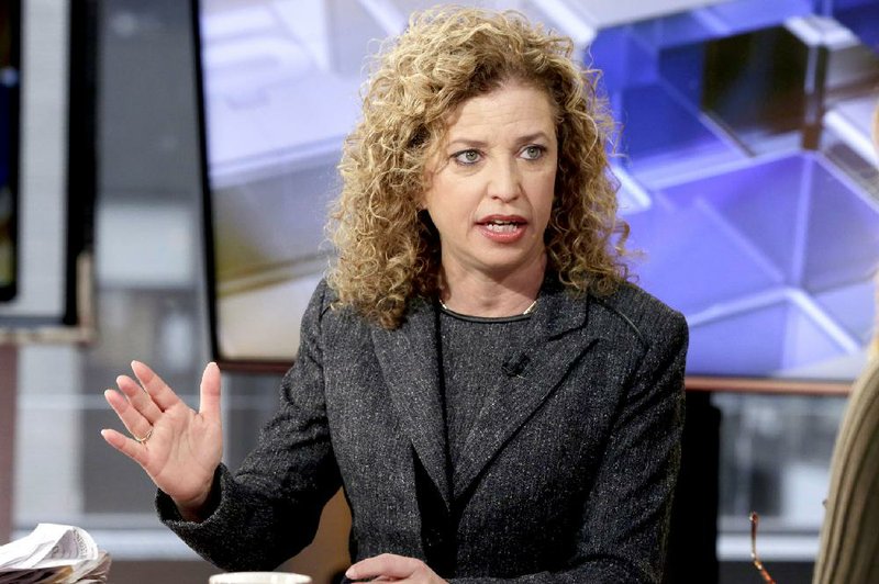 In this March 21, 2016 file photo, Democratic National Committee (DNC) Chair, Rep Debbie Wasserman Schultz, D-Fla. is interviewed in New York. 