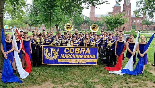 Fountain Lake's Cobra Band marched in the National Independence Day Parade in Washington, D.C. Fountain Lake was the only band from Arkansas to perform in the parade along Constitution Avenue.