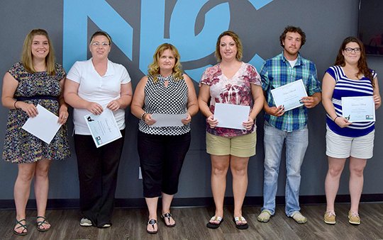Submitted photo FIRST CLASS: National Park College recognized its first 19 graduates of the Pharmacy Technician Program July 12. Graduates, from left, included Jayme Vaughn, Briana Sport, Jane Kowalkowski, Jennifer Diaz, Kevin Bunch and Lauren Black.