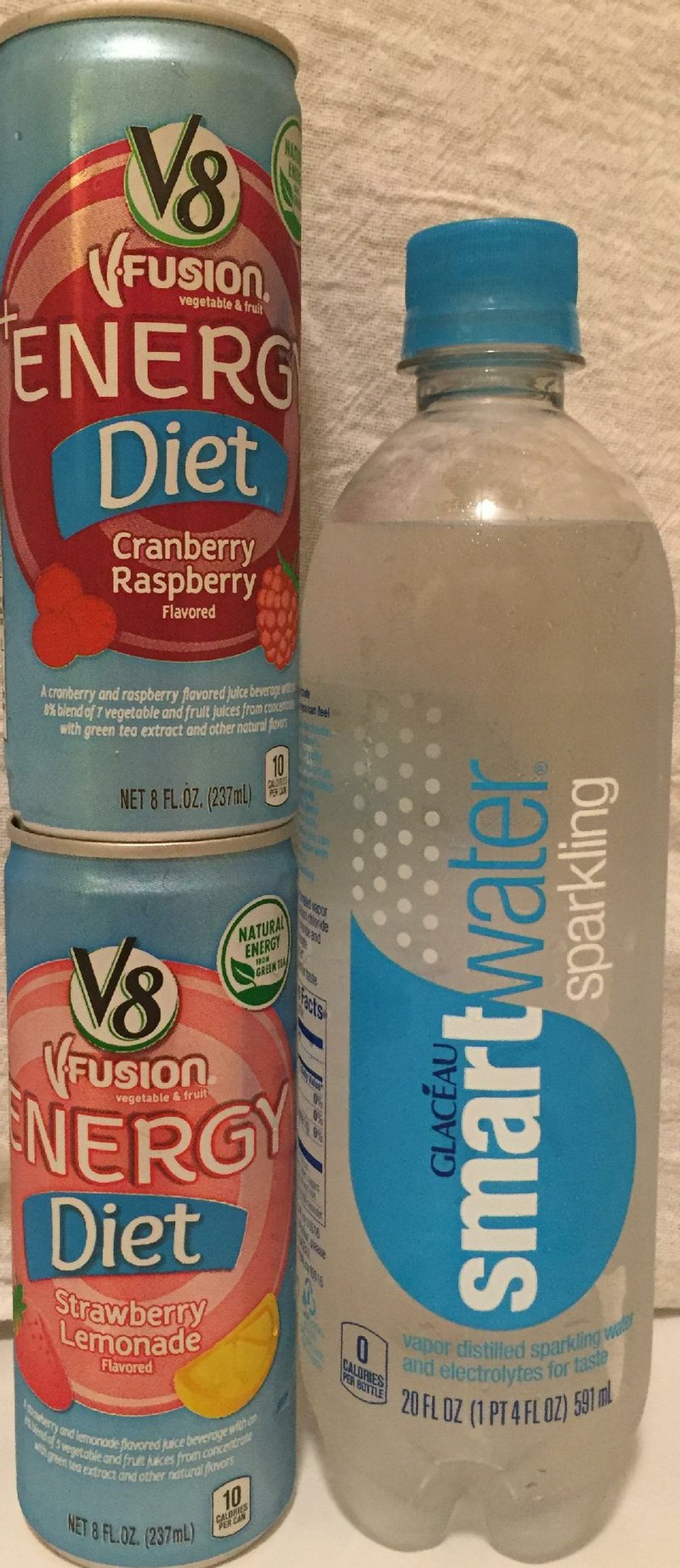 V8 Energy Diet and Smartwater Sparkling