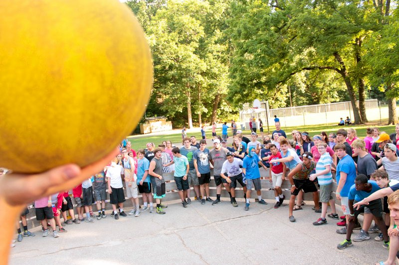 Photo submitted Campers get ready to play gaga ball, a form of dodge ball.