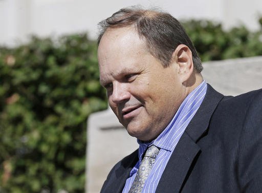 In this Sept. 9, 2015, file photo, former Multi-State Lottery Association security director Eddie Tipton leaves the Polk County Courthouse in Des Moines, Iowa, after his sentencing in a jackpot-fixing scandal. 