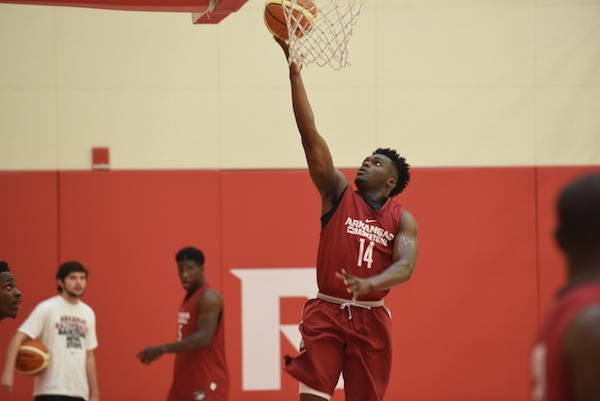 University of Arkansas' R.J. Glasper at practice Monday July 25, 2016.