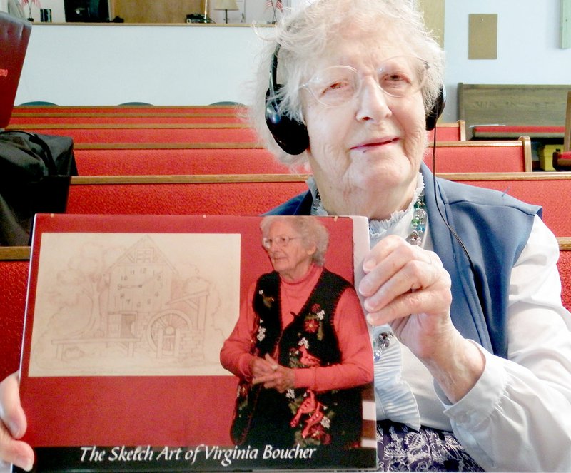 Members, and former members of Mountain Bible Church, surprised Virginia Boucher, one of the Missionary Ladies, for her 90th birthday.