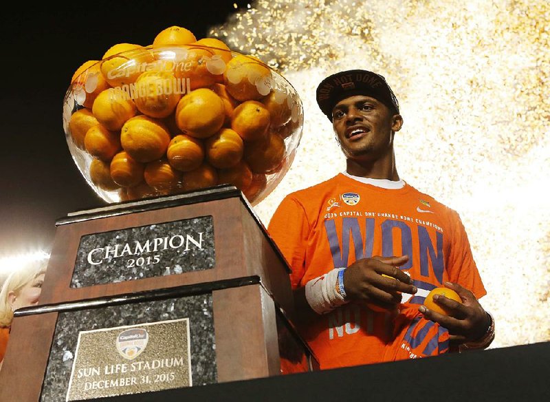 Clemson quarterback DeShaun Watson catapulted the Tigers into the national title game with a 37-17 victory over Oklahoma in the College Football Playoff semifinals on Dec. 31, 2015. The CFP decided to abandon its plan to play its semifinal games on most New Year’s Eves because of last year’s poor TV ratings. 