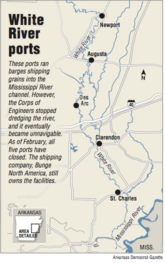 white river arkansas map Farmers Hope White River S Barges Return white river arkansas map