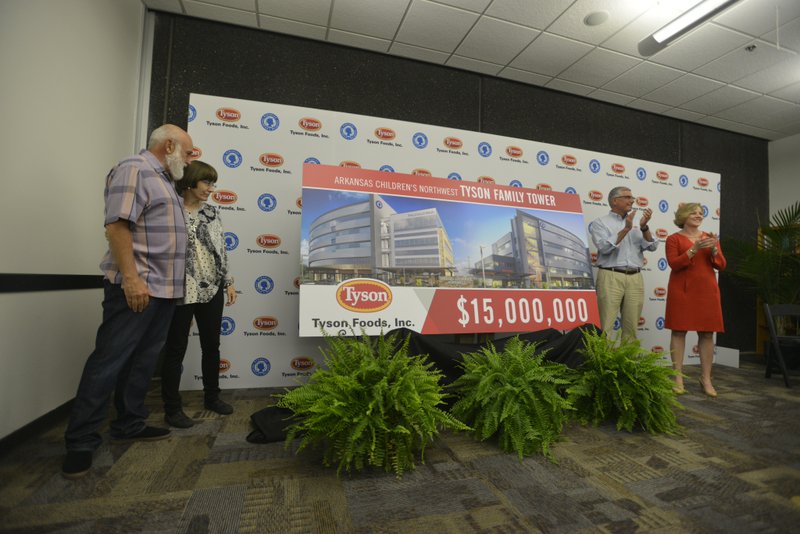 Tyson Foods Inc. and the Tyson family are giving $15 million for construction of Arkansas Children's Northwest.