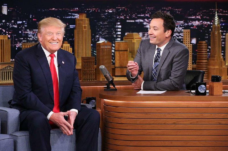 Showing he has a sense of humor, Donald Trump (left) visits with Jimmy Fallon on The Tonight Show on Jan. 11
