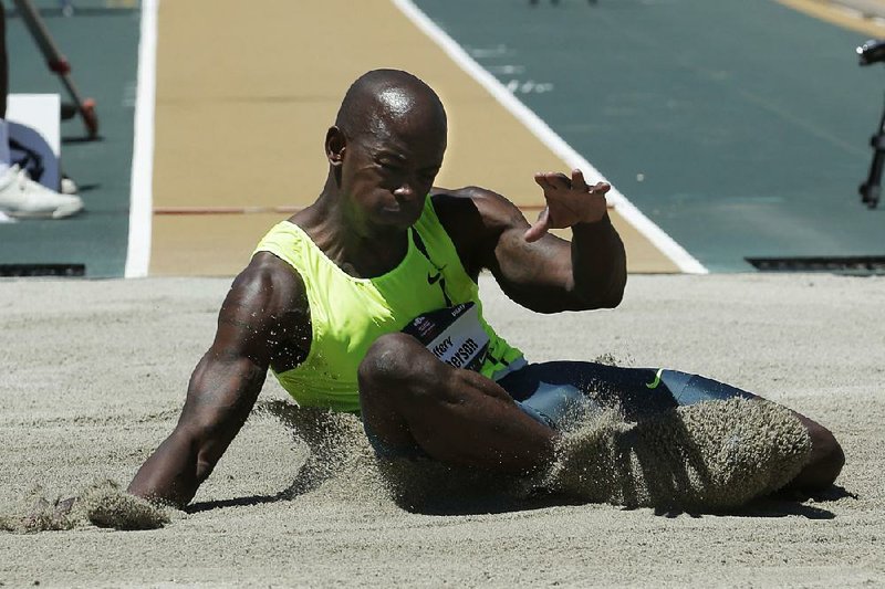 Jeff Henderson, shown at the 2014 U.S. outdoor track and field championships, won long jump championships in high school and at two levels in college. After winning the long jump at the 2015 Pan-Am Games and this year’s Olympic Trials, Henderson is looking to become only the second native Arkansan to win an Olympic medal in the event.