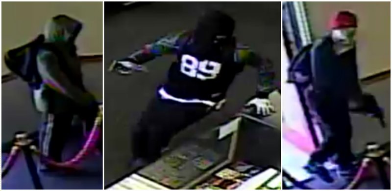 Three masked robbers are sought after a Chuck E. Cheese at 4120 Landers Road in North Little Rock was held at gunpoint Wednesday, Aug. 10, 2016.