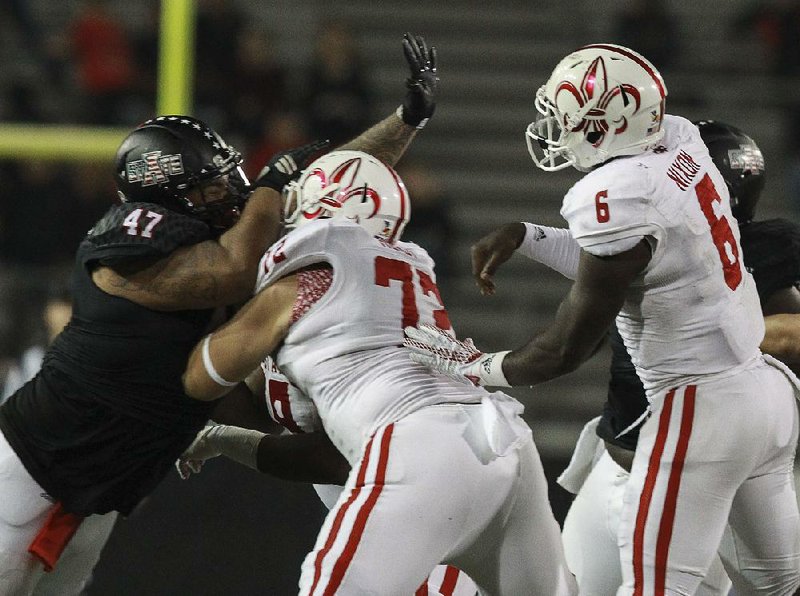 Arkansas State defensive tackle Robert Mondie (left) will get a chance to play one more season for the Red Wolves after the NCAA recently granted him a sixth year of eligibility.