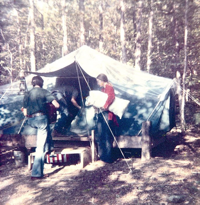 Gary and Cindy Davidson — now Cindy Arsaga — lived in a tent when they first went back to the land in Madison County in 1973.