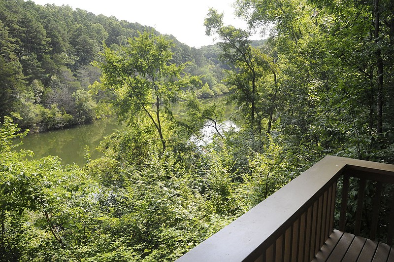 NWA Democrat-Gazette/FLIP PUTTHOFF Lake Norwood can be seen from the chapel office on a nature walk July 26, 2016, at Cooper Chapel in Bella Vista.
