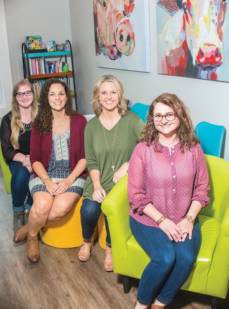 The White County Child Safety Center, which moved to a new location in July, provides medical exams and therapy for children ages 3 to 18 who are involved in child-abuse investigations. The White County Child Safety Center staff includes, from left, child advocate Caitlin Forcier, forensic interviewer Felicia Patten, Executive Director Robin Connell and mental-health therapist Beth Light.