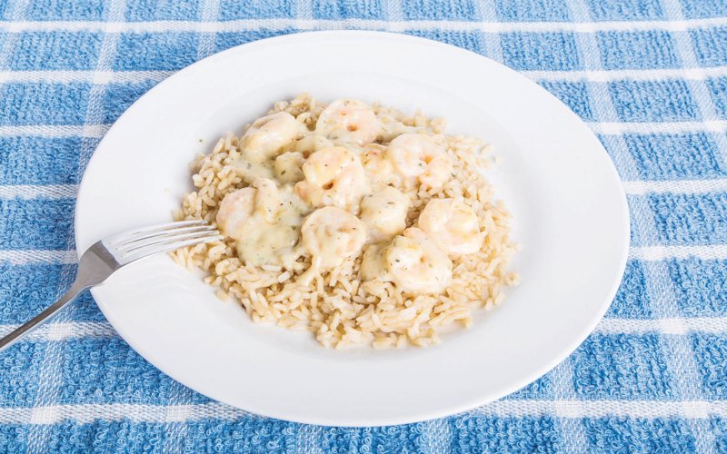 Before you cook the shrimp, steam some rice to soak up every last drop of the sauce.