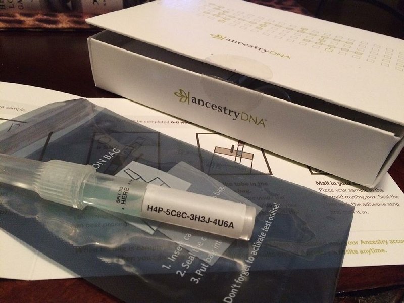 The DNA test kit supplied by Ancestry.com