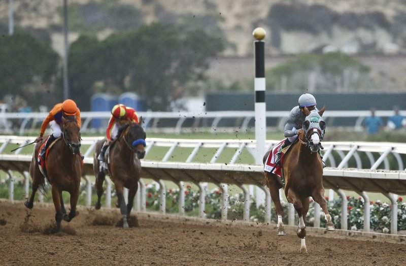 California Chrome, ridden by Victor Espinoza, won the $1 million Pacifi c Classic by 5 lengths Saturday at Del Mar. Chrome won the 1¼-mile race in 2:00.13 and paid $4.20, $2.60 and $2.20.
