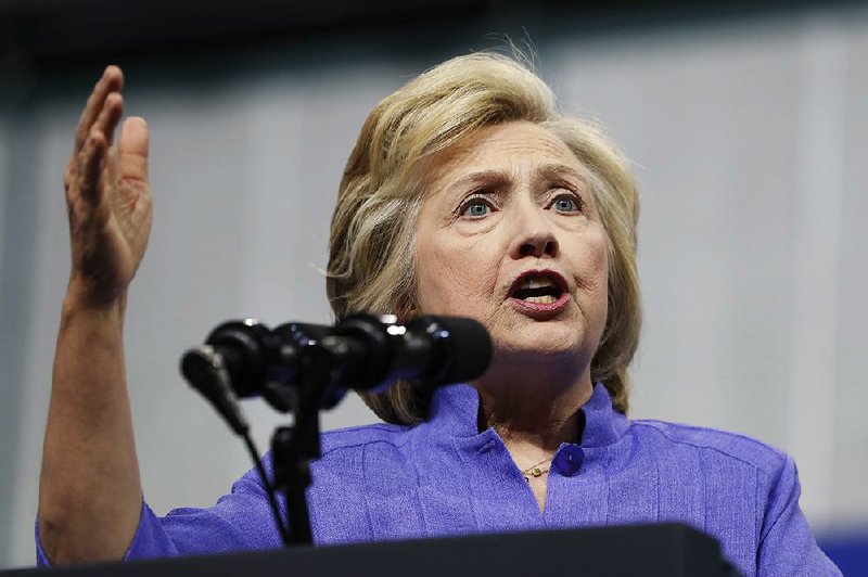 In this Aug. 15 photo, Democratic presidential candidate Hillary Clinton speaks in Scranton, Pa. The State Department said Monday that it is reviewing nearly 15,000 previously undisclosed emails recovered as part of the FBI’s now-closed investigation into the handling of sensitive information that flowed through Hillary Clinton’s private home server.