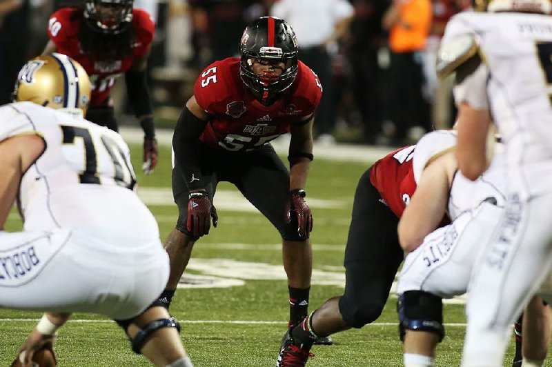 Arkansas State senior Xavier Woodson-Luster has started 24 games at linebacker for the Red Wolves and is a preseason all-Sun Belt Conference selection this season. 