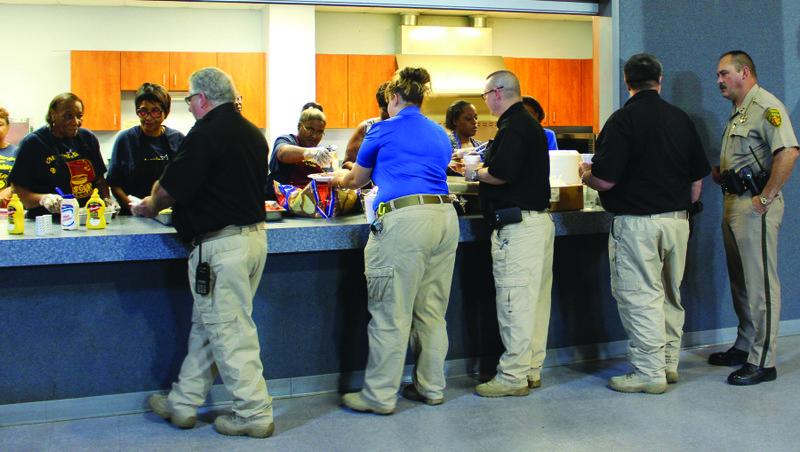 Lunch: Members of the Union County Sherriff's Office and El Dorado Police Department were treated to a hamburger lunch Thursday by St. John Missionary Baptist and Morning Star Missionary Baptist Churches. The lunch was held on Thursday in honor of First Responders Appreciation Day.