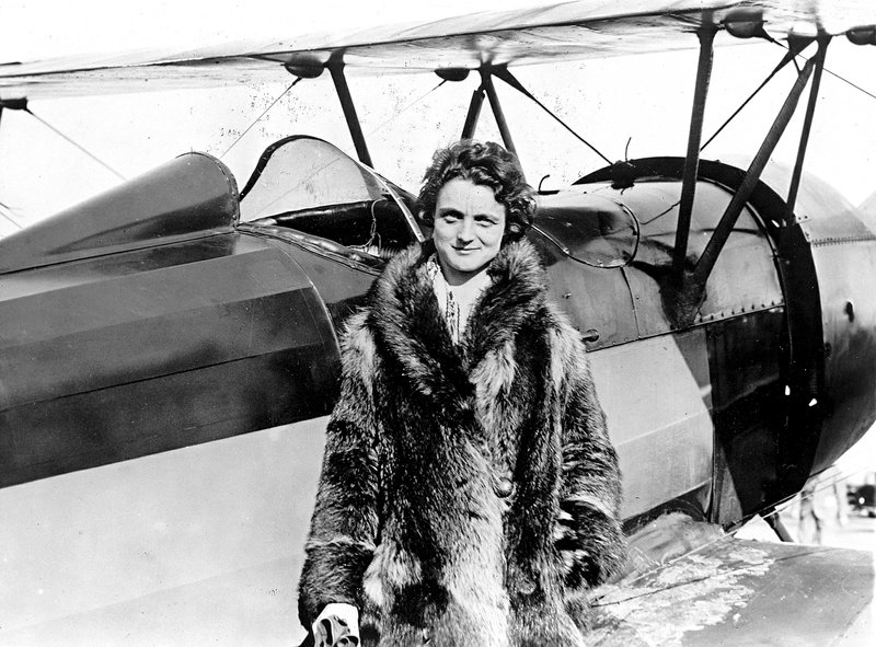 Aviator Louise McPhetridge Thaden is photographed after her landing at Muskogee, Okla., in January 1930. Her granddaughter, Terry von Thaden, “is pursuing with a couple of documentary filmmakers … a documentary about Louise, and her life and her achievements.”