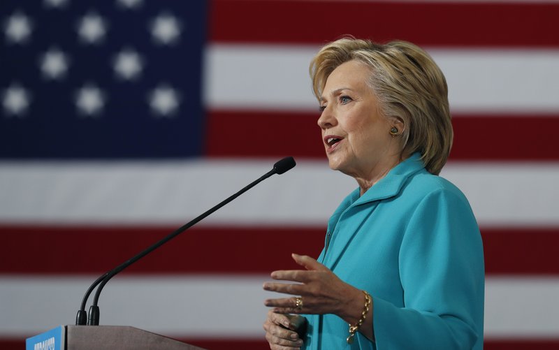 Democratic presidential candidate Hillary Clinton speaks at a campaign event at Truckee Meadows Community College, in Reno, Nev., Thursday, Aug. 25, 2016. (AP Photo/Carolyn Kaster)
