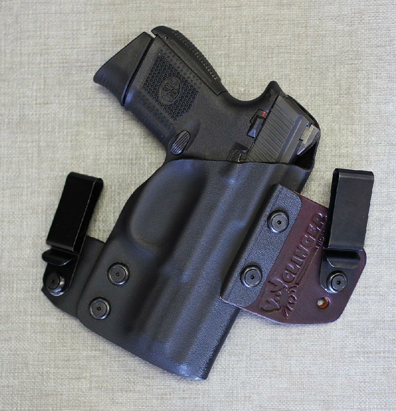 Van Buren-based Clinger Holsters makes three models designed for the concealed carry market including its flagship product, the No Print Wonder, seen here. 