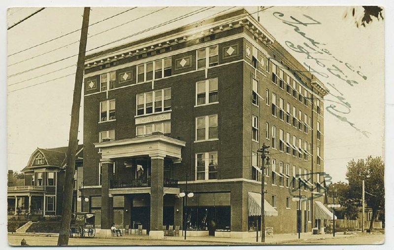 Fred W. Allsopp opened the Freiderica Hotel at Fifth and Gaines streets in Little Rock in 1914. This postcard image shows the hotel, now the Legacy Hotel, sometime in 1915. 