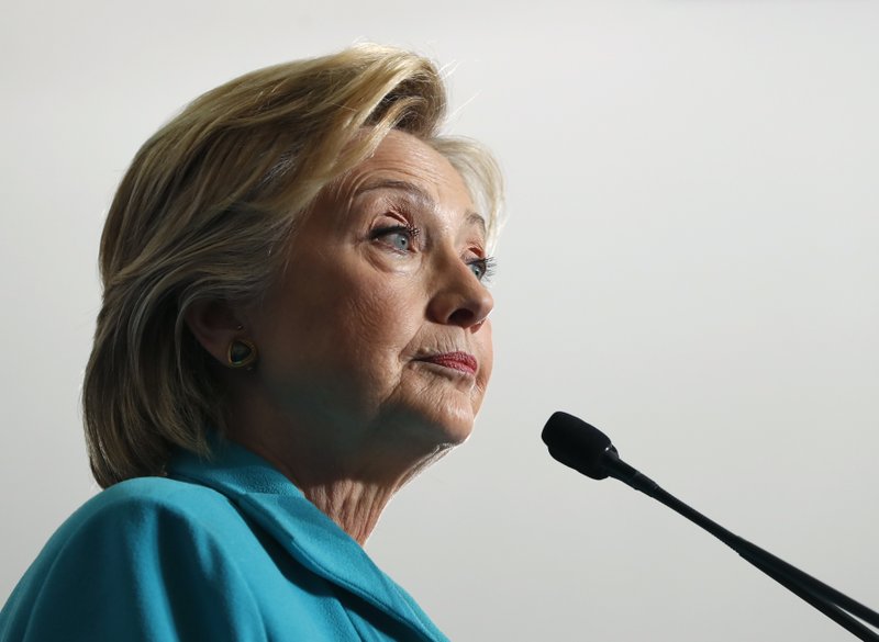 Democratic presidential candidate Hillary Clinton pauses as she speaks at a campaign event at Truckee Meadows Community College, in Reno, Nev., Thursday, Aug. 25, 2016. (AP Photo/Carolyn Kaster)