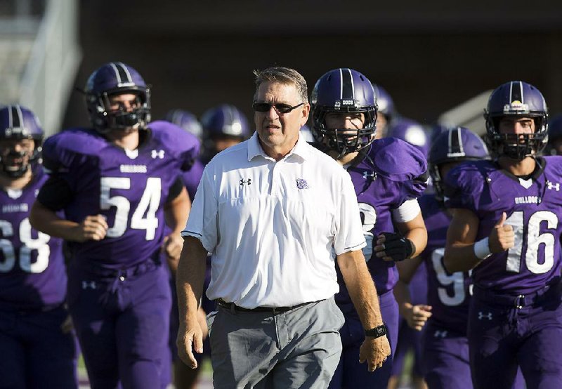 Fayetteville head coach Bill Blankenship is shown Aug. 22 during a scrimmage against Greenwood at Harmon Field in Fayetteville. Blankenship was named the Class 7A Coach of the Year.