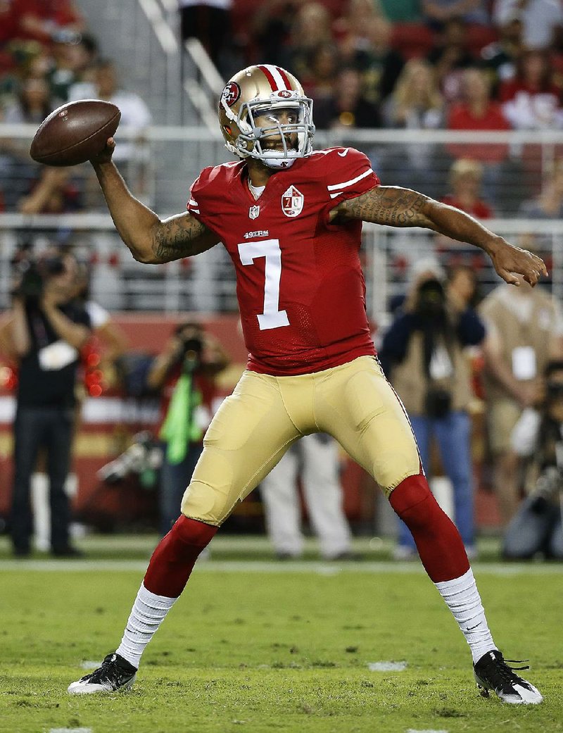 San Francisco 49ers quarterback Colin Kaepernick decided to stage a protest against racial oppression by sitting during the national anthem during Friday’s exhibition game against the Green Bay Packers. 