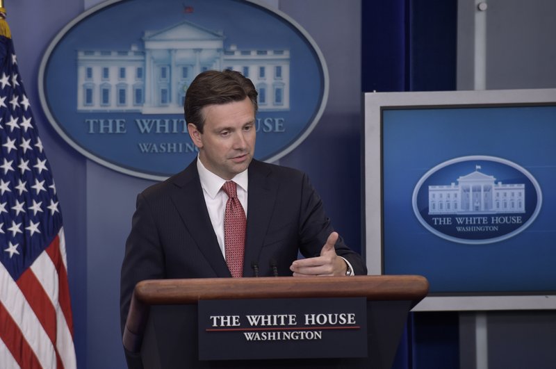 White House press secretary Josh Earnest speaks during the daily briefing at the White House in Washington, Friday, Aug. 26, 2016. Earnest answered questions about the election, Iran, and other topics. 