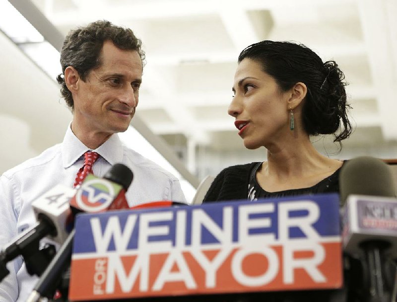 Huma Abedin, shown in 2013 with husband Anthony Weiner, said her decision to separate from the former New York congressman came after “long and painful consideration.” 