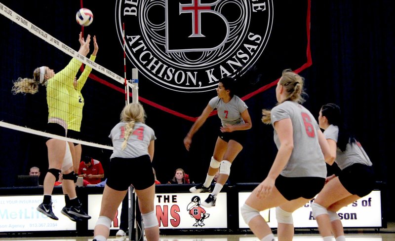 Photo courtesy of Benedictine The John Brown University volleyball team defeated Benedictine (Kan.) on Friday but lost two games on Saturday in the Benedictine Invitational in Atchison, Kan.