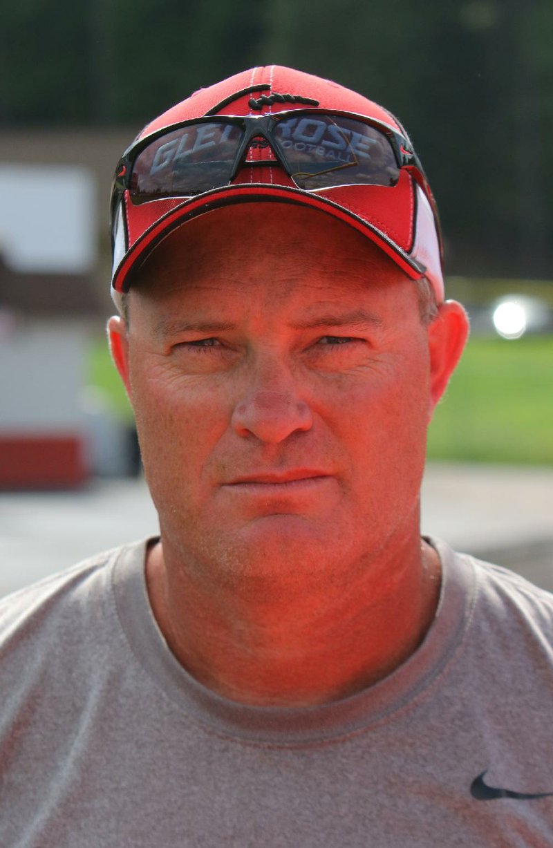 Mark Kehner football coach at Glen Rose High School during practice Monday afternoon.