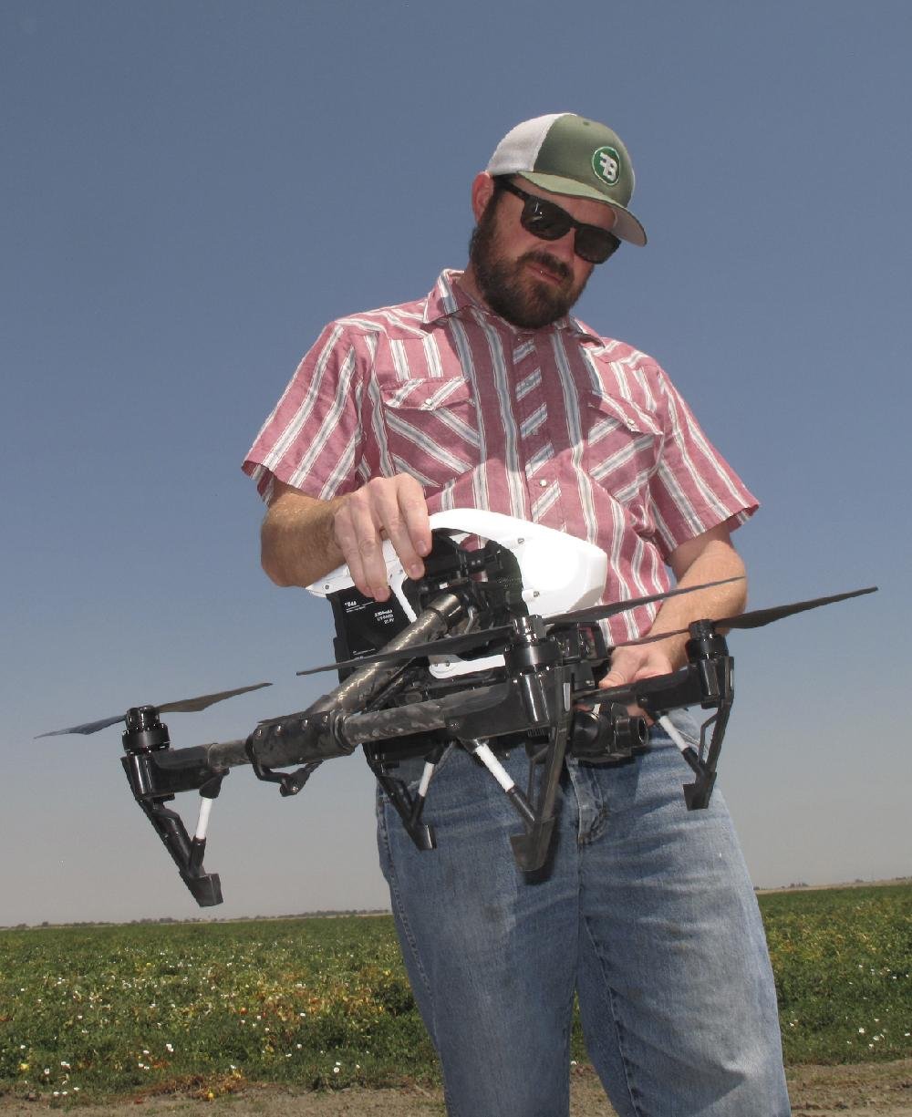 To conserve water, farmer tracks soil's moisture by drone