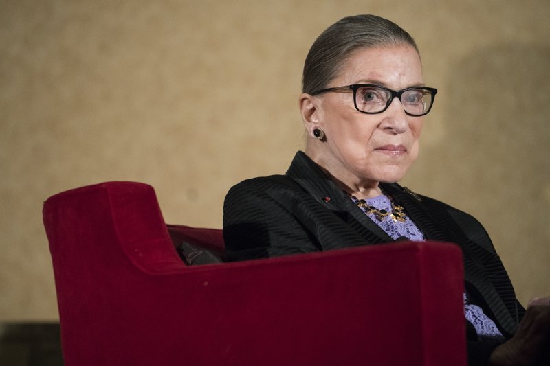 In this Aug. 19, 2016 file photo, Supreme Court Justice Ruth Bader Ginsburg speaks in Pojoaque, N.M. 