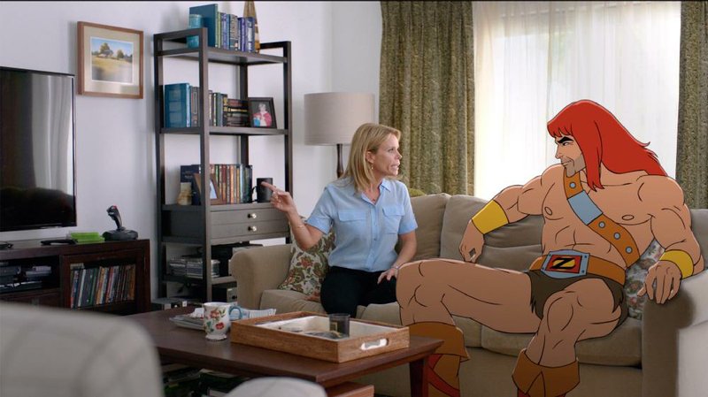 Zorn (voiced by Jason Sudeikis) has a chat with his ex-wife Edie (Cheryl Hines) in the new live/animated comedy Son of Zorn. Catch the sneak peek at 7 p.m. today on Fox.