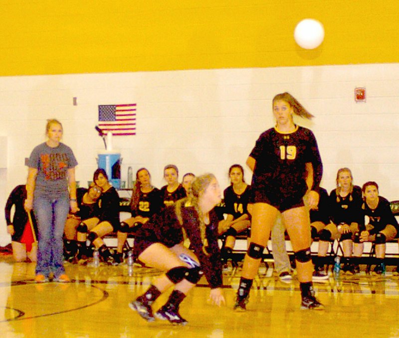 MARK HUMPHREY ENTERPRISE-LEADER Prairie Grove overcame a 2-0 deficit to defeat West Fork (23-25, 16-15, 25-18, 25-23, 15-13) at home Thursday. The breakthrough win in the third set snapped a seven-game, two-match losing streak for the Lady Tigers.