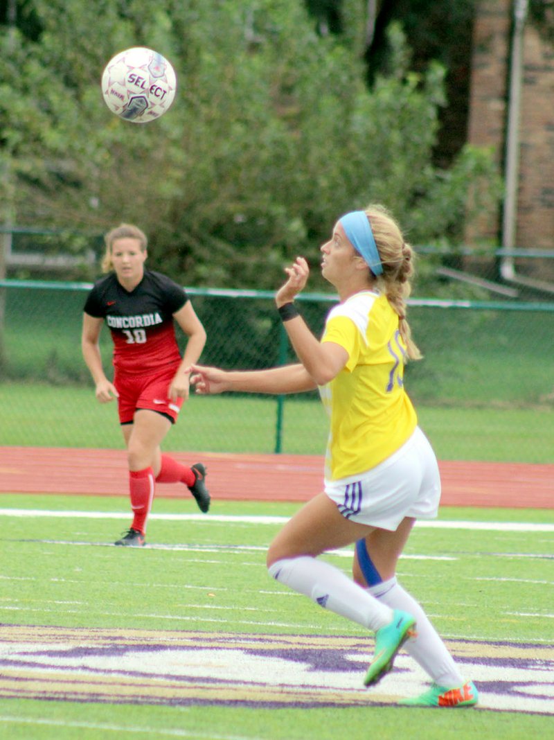 Photo submitted John Brown&#8217;s Kristen Howell makes a play on the ball Saturday against Concordia (Mich.) in the final day of the Olivet Nazarene Classic in Bourbonnais, Ill.