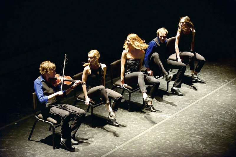  Jon Pilatzke, left, started The Step Crew with Christine Carr, Cara Butler, his brother Nathan Pilatzke and Julie Fitzgerald to bring together Irish dance, tap dance and Ottawa Valley stepdance. The troupe performs tonight to open the UAFS Season of Entertainment 36.