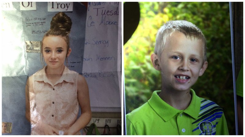 Vivian Head, 12, and Brady Merworth, 9, of Gentry.