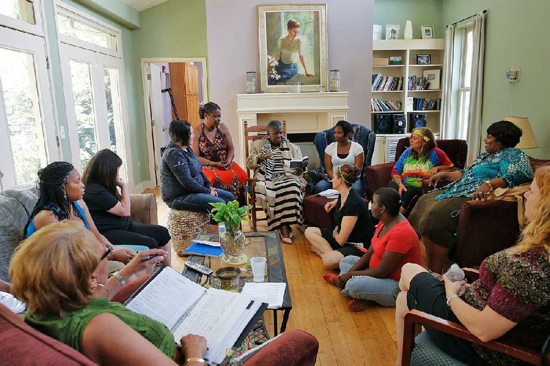 Women participate in a group meeting at the Magdalene house in Nashville, Tenn. Kathy Kaczmarek hopes to start a similar program in Little Rock for women who have been incarcerated or survived addiction and abuse.