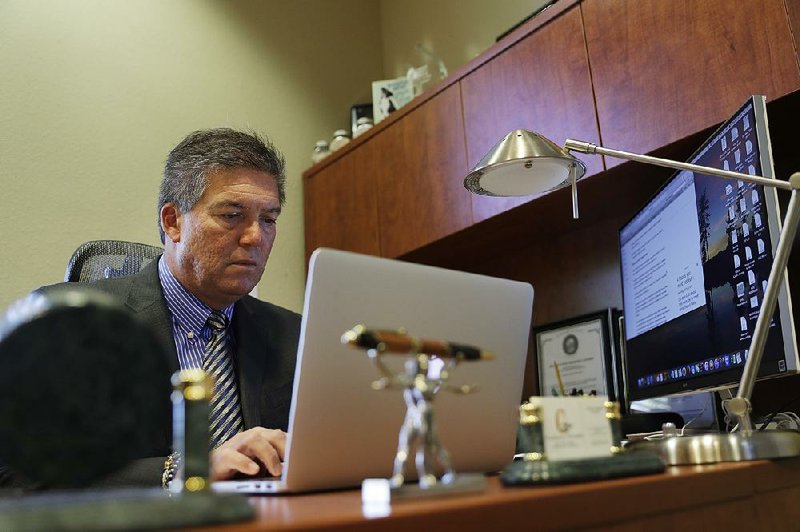 ocky Finseth, president at Carrara Nevada, works in his office in Las Vegas last week.

