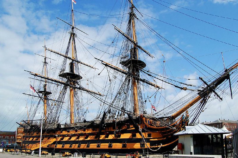 The grand 19th-century HMS Victory, commanded by Admiral Horatio Nelson in the Battle of Trafalgar, is a tourable museum in Portsmouth, England, and the world’s oldest commissioned warship. 