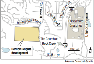 A map showing the location of Herrick Heights development